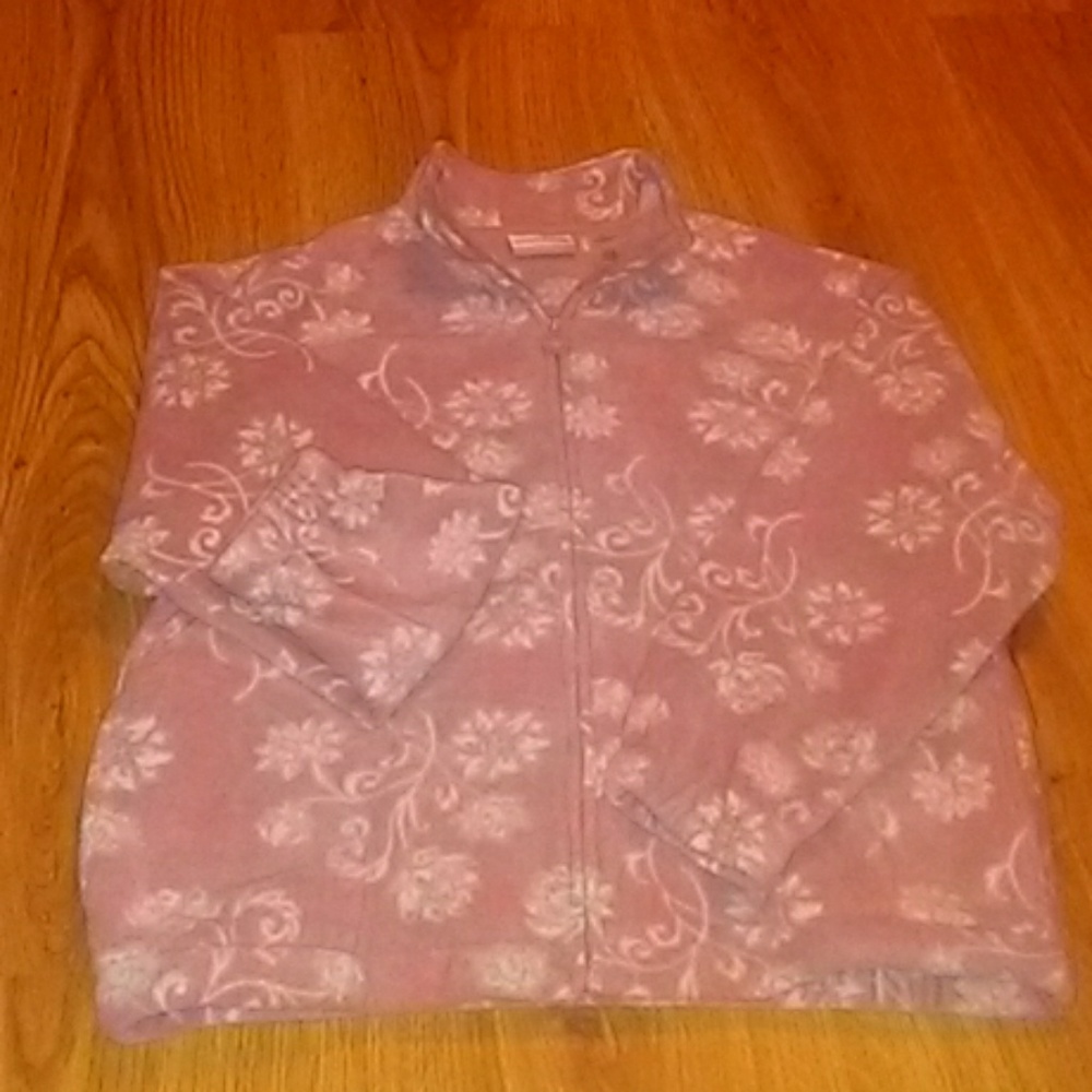 Blush Floral Alfred Dunner Fleece Jacket Coat